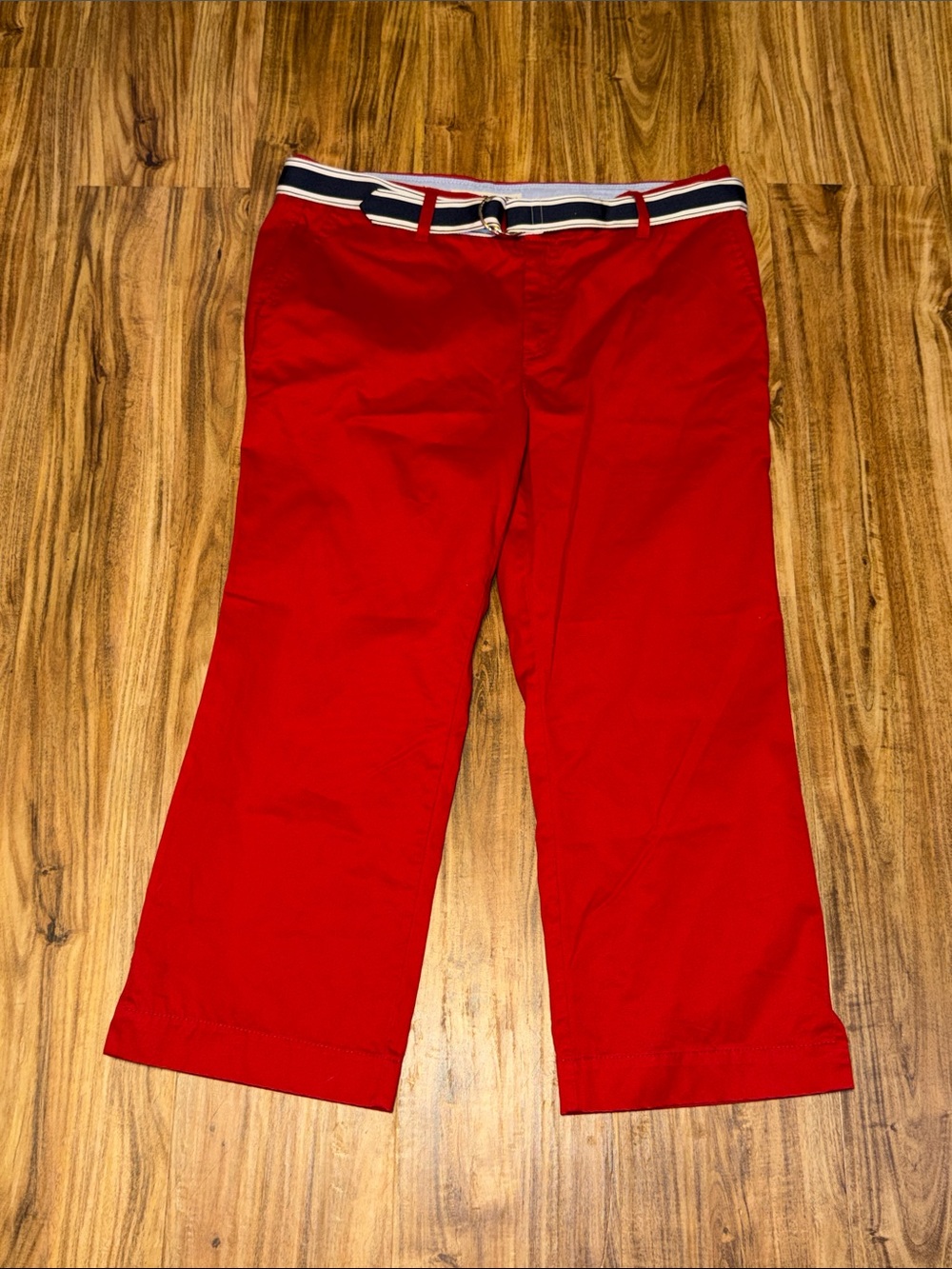 Tommy Hilfiger women size 14 Dana fit red pants chino crop capri ankle nwt